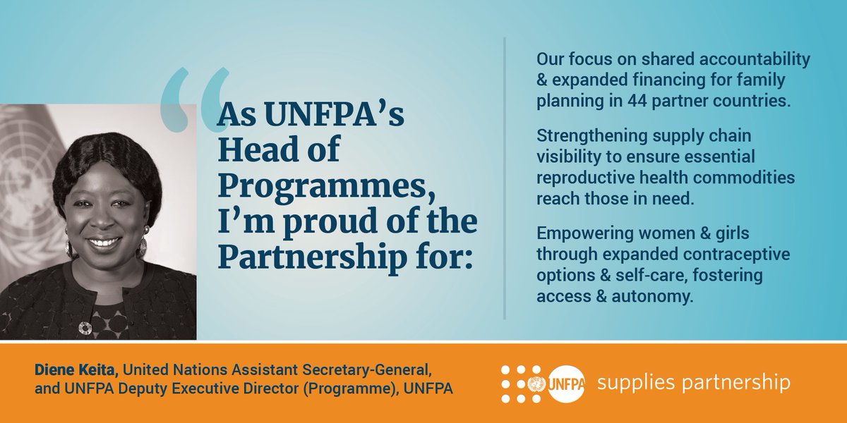 The UNFPA Supplies Partnership is a leading Global Health Initiative making significant progress towards achieving the @UNFPA  transformative results of ending unmet need for #familyplanning and ending preventable maternal deaths. @dienekeita