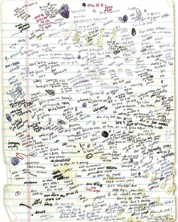 @fasc1nate Eminem's hand written lyrics for Lose Yourself