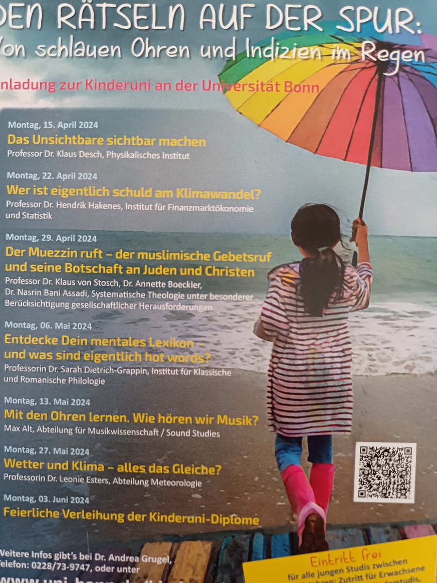 Gerade im Briefkasten.

Einladung zur 'Kinderuni' in Bonn für Kinder 8-13 Jahren.

-LGBTQ Symbolik
-Klimawandel
-Die 'Botschaft' des Muezzinrufes

Hier werden Ihre Kinder*innen🤡, 
neben mittlerweile ohnehin schon völlig linksgrüner Schulindoktrination, 
schon auf die Uni…