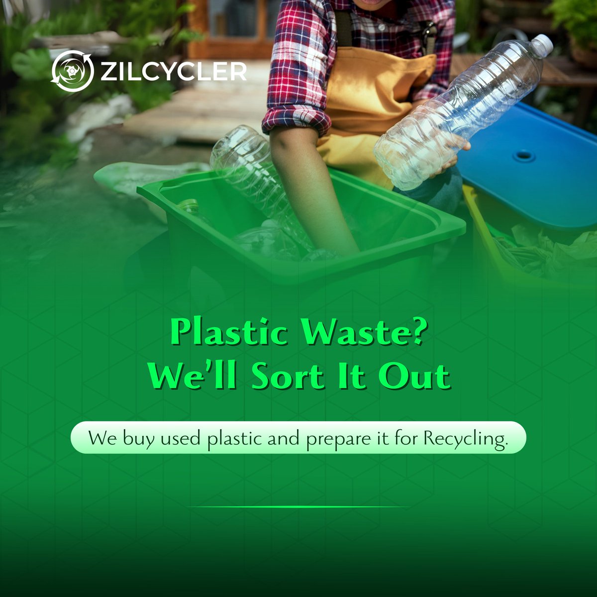 Got plastic waste piling up? Let's lighten the load! ✨️

At Zilcycler, we buy used plastic off your hands and put it to good use— making sure it's properly recycled.

🌐 • zilcycler.com

#CleanUp #Sustainability #ZeroWaste #SDGs #WasteManagement #ZeroPlastic #Recycle