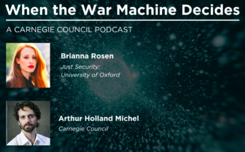 When the War Machine Decides: Algorithms, Secrets, and Accountability in Modern Conflict Deep thanks to @WriteArthur and @carnegiecouncil for inviting me to speak about the future of AI in war. Listen: carnegiecouncil.org/media/podcast/…