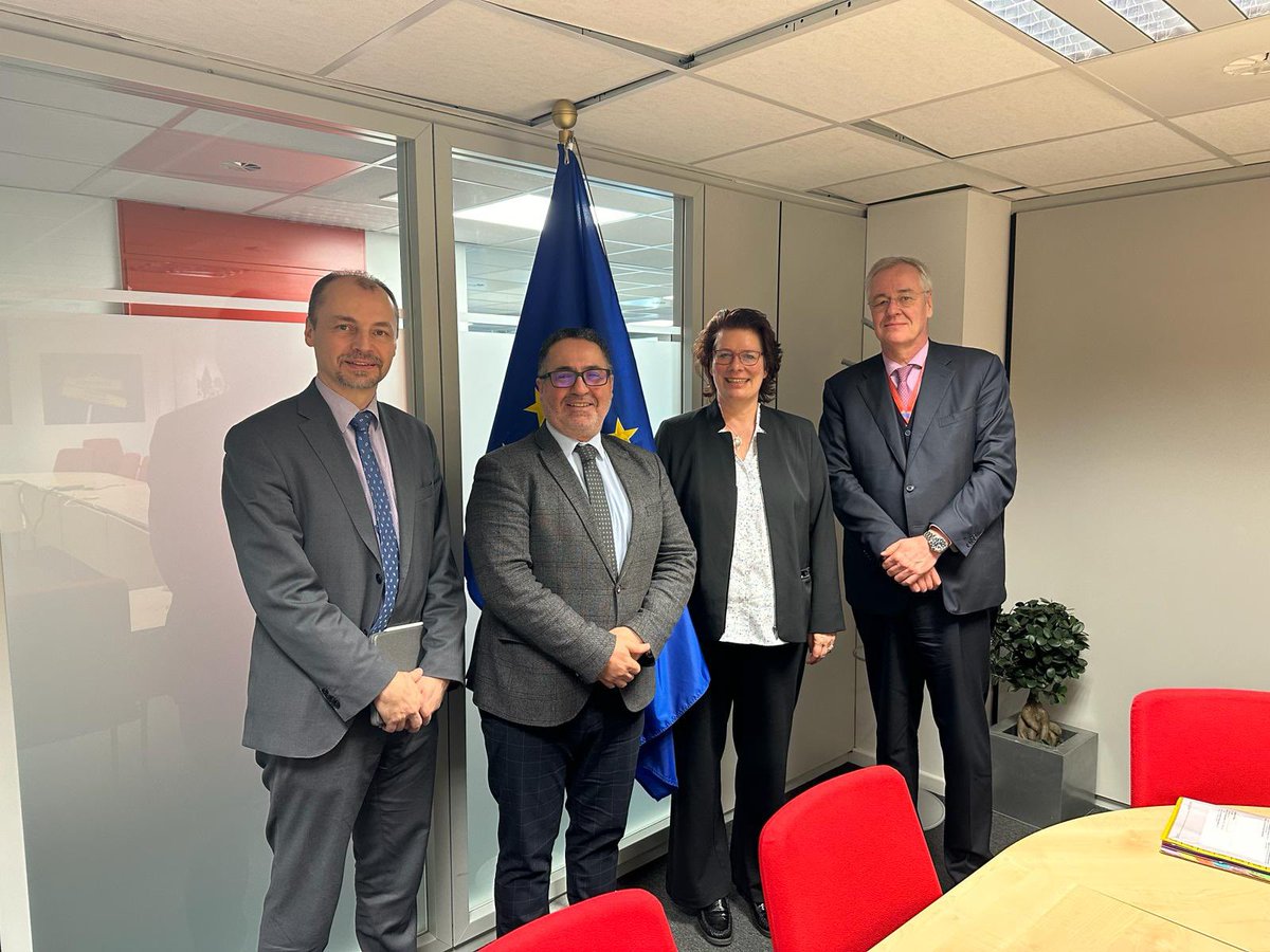 A constructive meeting between H.E. Jalal Alashi, Ambassador of Libya to the EU and Ms. Beate GMINDE, acting director of Home affairs <a href="/EUHomeAffairs/">EU Home Affairs</a> and migration.
The meeting discussed the Cooperation Between Libya and European union upon security, smuggling and migration issues