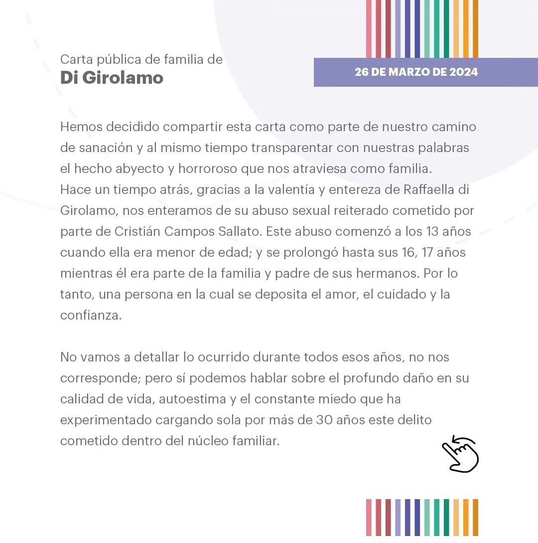 rosaalmarza1's tweet photo. La abismante diferencia de apoyo a las víctimas de abuso sexual entre , los Macaya, y la familia Di Girolamo.
Proteger a nuestros niños de los depredadores sexuales es un deber y un derecho.
Aprende @javiermacaya 
Cristián Campos
Raffaella Di Girolamo https://t.co/Ds8UfWoiB1