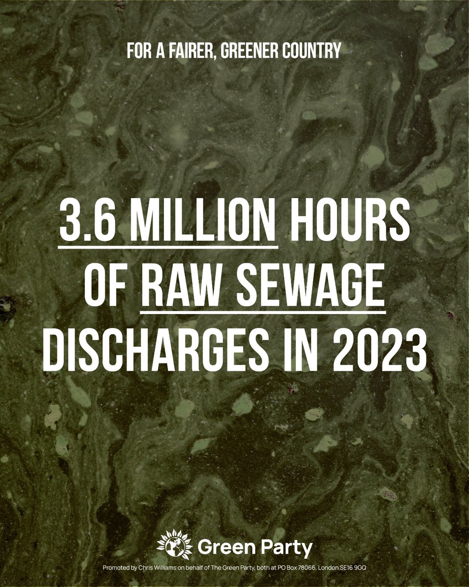 TheGreenParty's tweet photo. 🤯 The water industry has paid out £57 billion to shareholders over the last 30 years. That money should have gone towards improving standards.

💚 The Green Party would bring water companies back into public control to be run for people, not profit. https://t.co/uIiK553un1