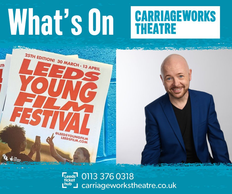 What's on this week at the Carriageworks… 🎭 🎥 @leedsyoungfilm is showing your favourite films over Easter! 🎤 BGT winner @joncourtenay and his musical comedy show. Find out more and grab your tickets on our website 👉 carriageworkstheatre.co.uk/whats-on/ #WhatsOnAtTheCarriageworks