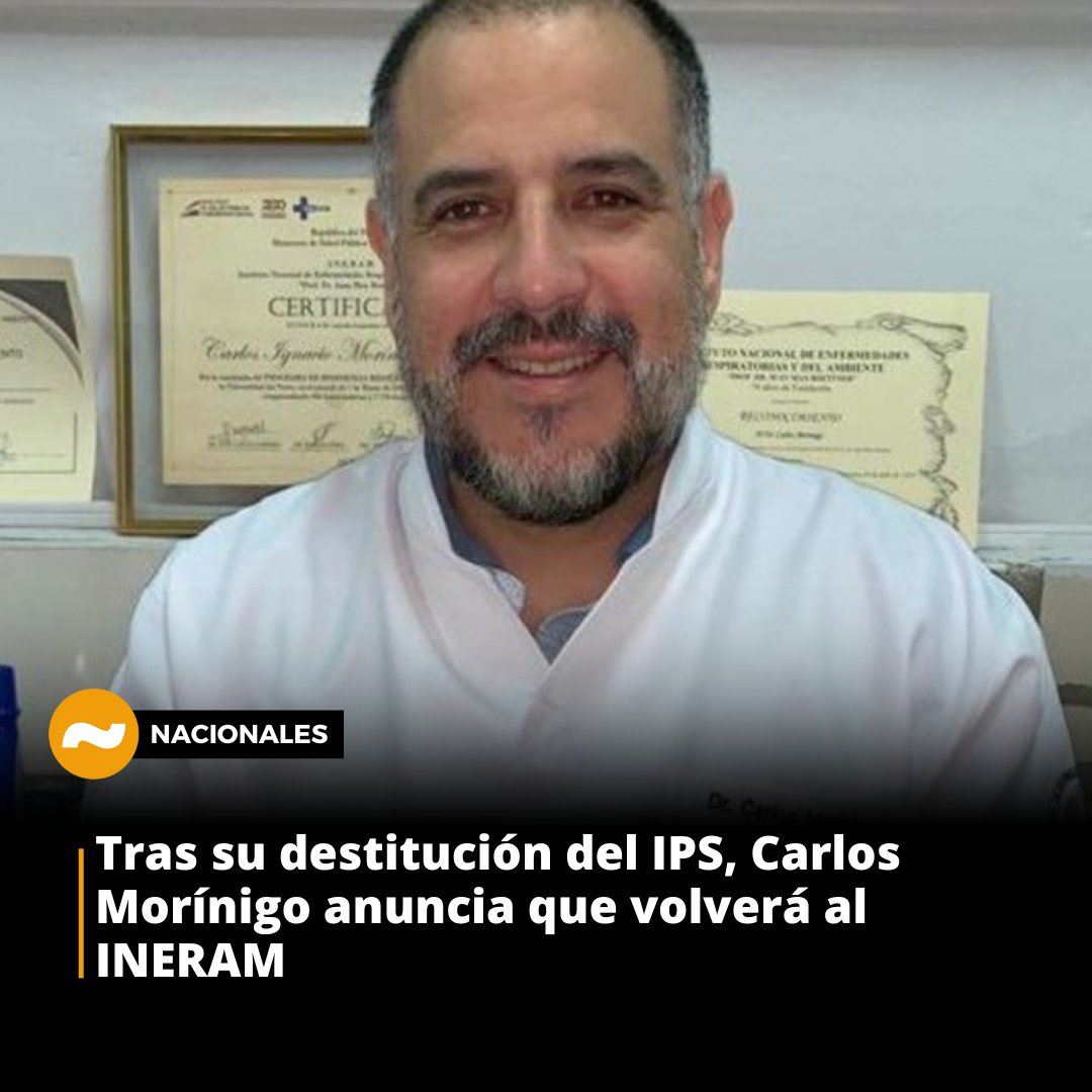 nanduti's tweet photo. Tras su destitución del IPS, Carlos Morínigo anuncia que volverá al INERAM

🗣️"La ironía es que no voy a tener remedios para darles a mis pacientes. Me quiero morir", lamentó el exgerente de Salud de la previsional

🗣️"Yo no hacía denuncias, decía la verdad. Eran respuestas reales y correctas como tengo que darlas porque soy funcionario público", ratificó #1020AM

📲https://t.co/IpI5LzBR3Y