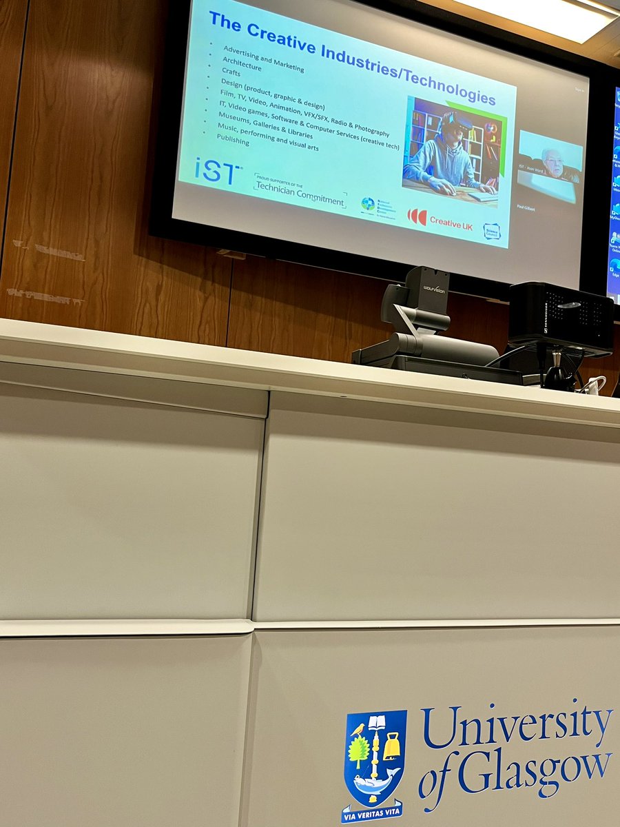 Joan Ward Zooming in to talk to delegates about the <a href="/istonline/">iST</a> professional registration for technicians working in the Creative Arts and AI.