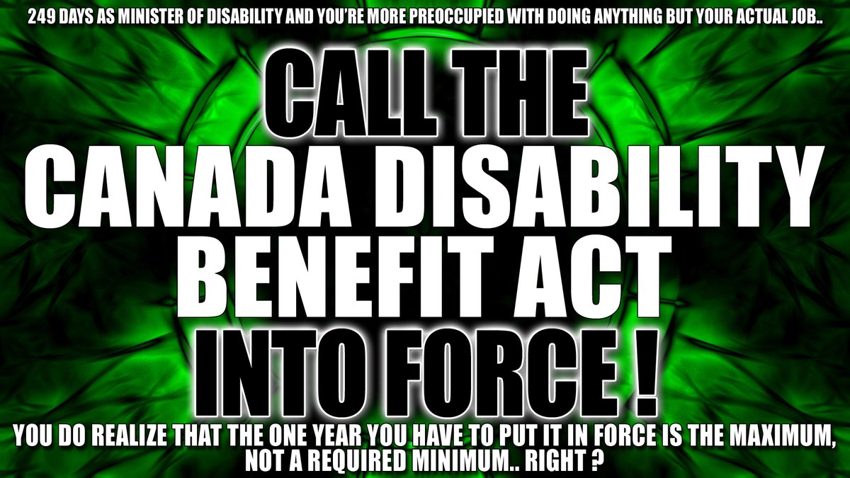 The280Times's tweet photo. 249 days since you became Minister in charge of the #CanadaDisabilityBenefit @KamalKheraLib and you're more preoccupied with auditioning your next post instead of saving Disabled lives.
They are dying needless preventable deaths daily and YOU could stop it.
#CallCDBIntoForce ! https://t.co/ZATTu2VL0K