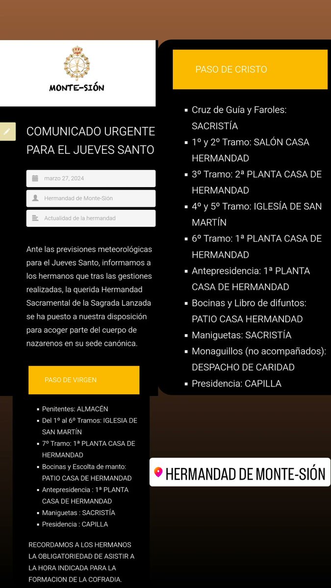 Gemacsrsg's tweet image. #SSantaSevilla24 #JuevesSanto #Montesión
COMUNICADO URGENTE MONTESIÓN