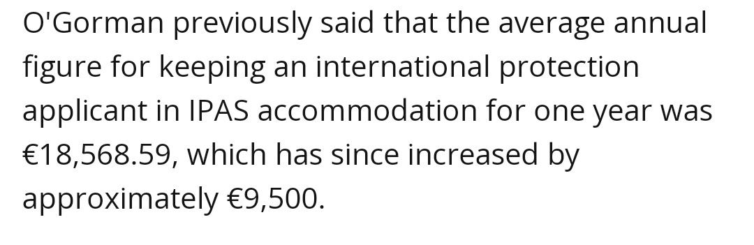 Mick_O_Keeffe's tweet photo. The government spent €640 million of taxpayer money to house illegal immigrants in 2023. 

An increase of 80% over 2022. 

A billion euros in 2 years. 

That billion should have been spent on Irish people. Not paid to landlords to house foreigners. https://t.co/o7Ucyj5cwS