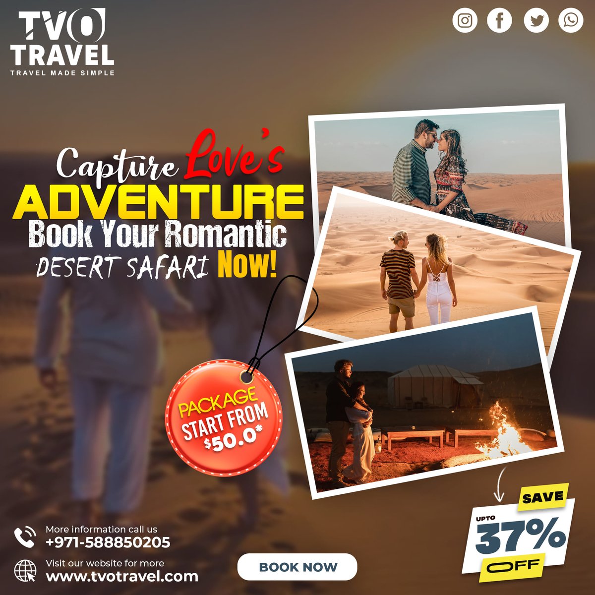 TvoTravel's tweet photo. Reserve your romantic desert safari with TVO Travel!

https://t.co/JllONV51LM
#dubai #tvotravel #romanticdesertsafari #LoveInTheDesert #couplesgetaway #AdventureForTwo #DesertRomance #BookNow2024 #memorablemoments https://t.co/8KVnf5p05b