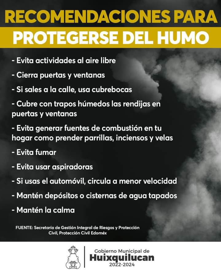 🚨 Recomendaciones para protegerse del humo.