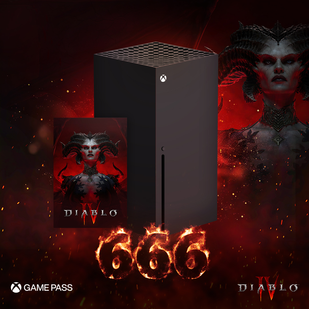 Hell is coming... tomorrow 🔥 But TODAY is your chance to win a Diablo IV Xbox Series X Bundle with Day 6 of our #666Competition is live on our Instagram 👇 xbx.lv/3vtf9Td