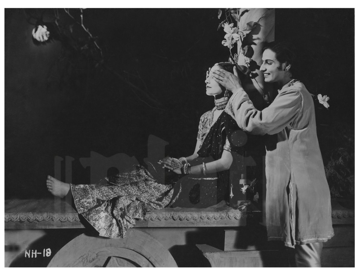 #Mahipal and #Anuradha make a tender appearance in a striking photograph from the #Rajasthani film #Nazrana (1942), directed by the music composer G.P. Kapoor. The film, which marked the acting debut of Mahipal, also starred Ashiq Hussain and Kailash Matwala among others.