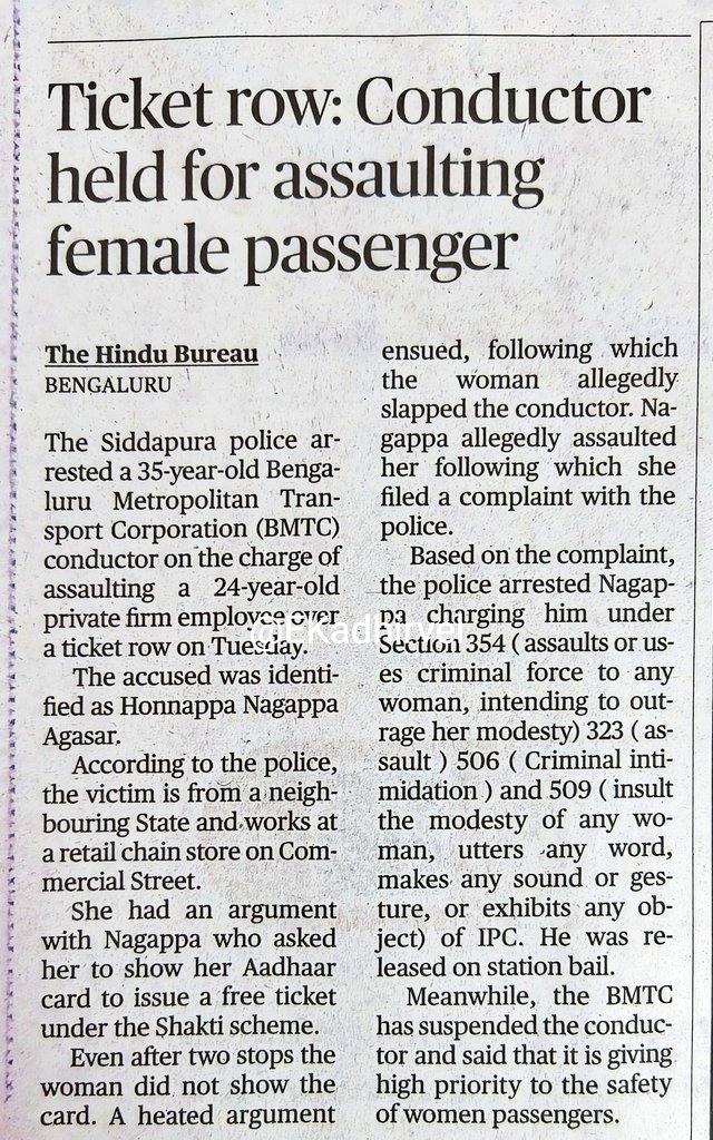Its clear women misused provisions of free ticket, didnt cooperate with conductor , attacked him, he responded for saving himself, women disturbed public peace, stopped conductor from doing duty....such woman can file false cases on many people #arresther #justice4busconductor