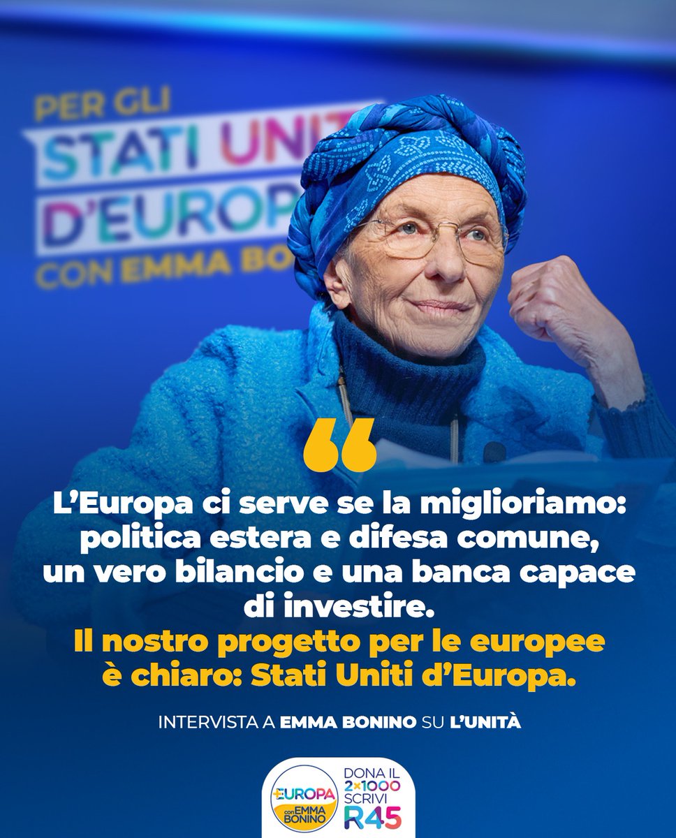 L’Europa ci serve e dobbiamo migliorarla. Ci serve se andiamo avanti e abbiamo anche noi una politica estera comune, una politica di difesa comune, oltre che un bilancio decente e una banca modello Federal americana. Se lasciamo così l’Europa non serve a molto, anche perché la