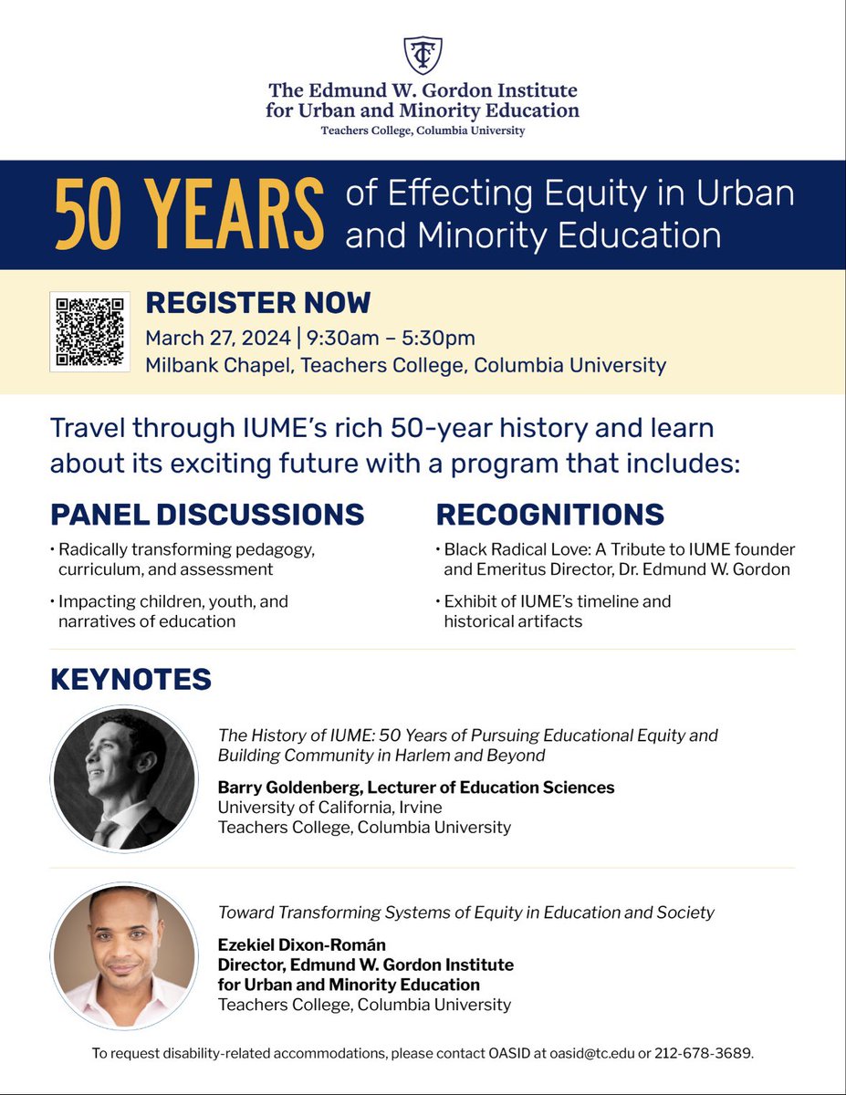Looking forward to seeing you all today at our IUME 50th Anniversary Celebration!! @EDixonRoman @TeachersCollege #iume #iume50 #teacherscollege