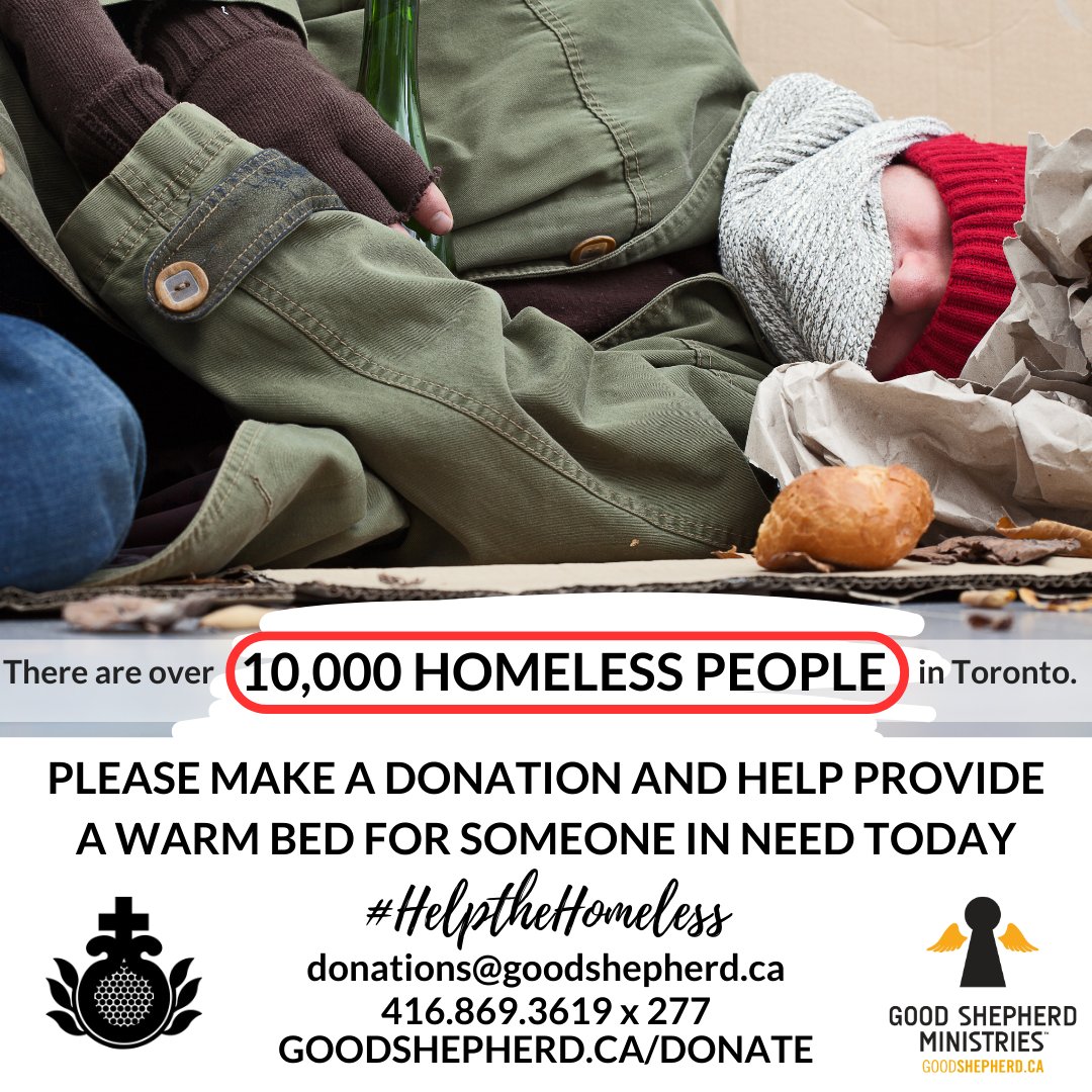 For many people, a night off of the streets is only a dream. This #Easter please make a donation to @goodshepherd_to so that we can continue to provide shelter for the #homeless & most vulnerable members of our community. Make a donation here goodshepherd.ca/ways-to-give