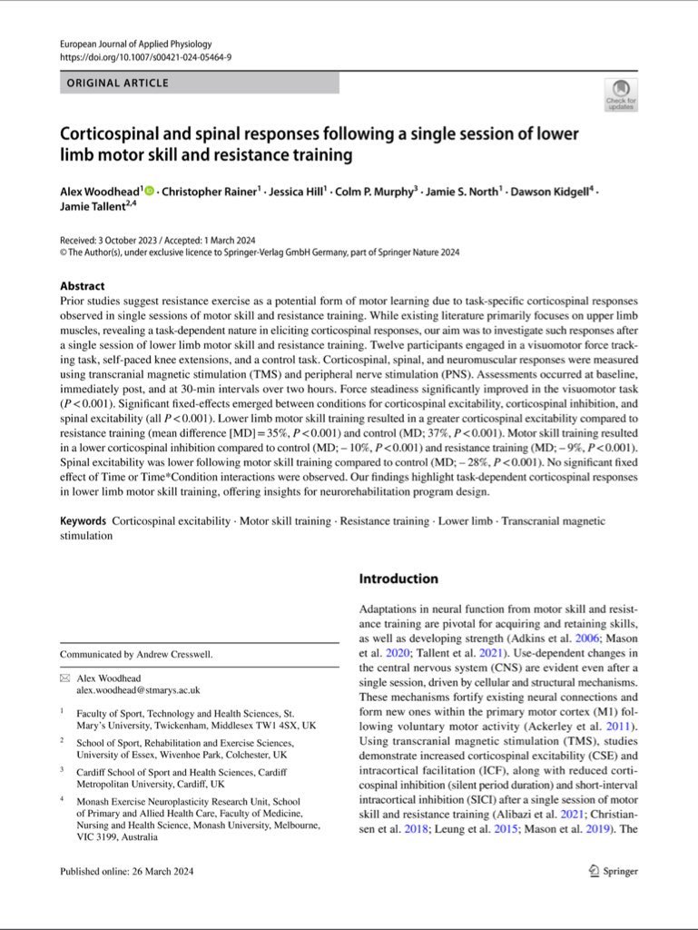 Alex Woodhead (@alex_woodhead3) on Twitter photo Our most recent work in <a href="/EJAP_official/">European Journal of Applied Physiology</a> ⬇️
A massive thanks to all my supervisors for their continued help and support. Our most recent work in <a href="/EJAP_official/">European Journal of Applied Physiology</a> ⬇️
A massive thanks to all my supervisors for their continued help and support.