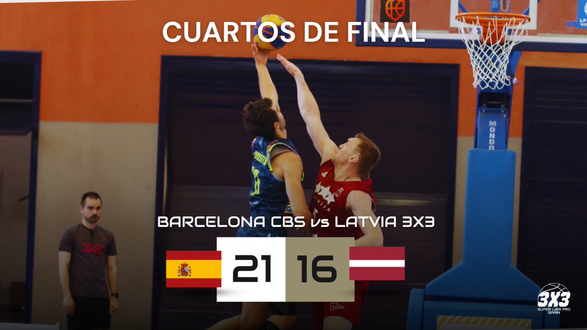 🚨 ¡Ya tenemos al cuarto semifinalista!

BARCELONA CBS 21-16 LATVIA 3X3

Nos vemos esta tarde con las semis, la final y muchas sorpresas y show 🔥

#superligapro3x3