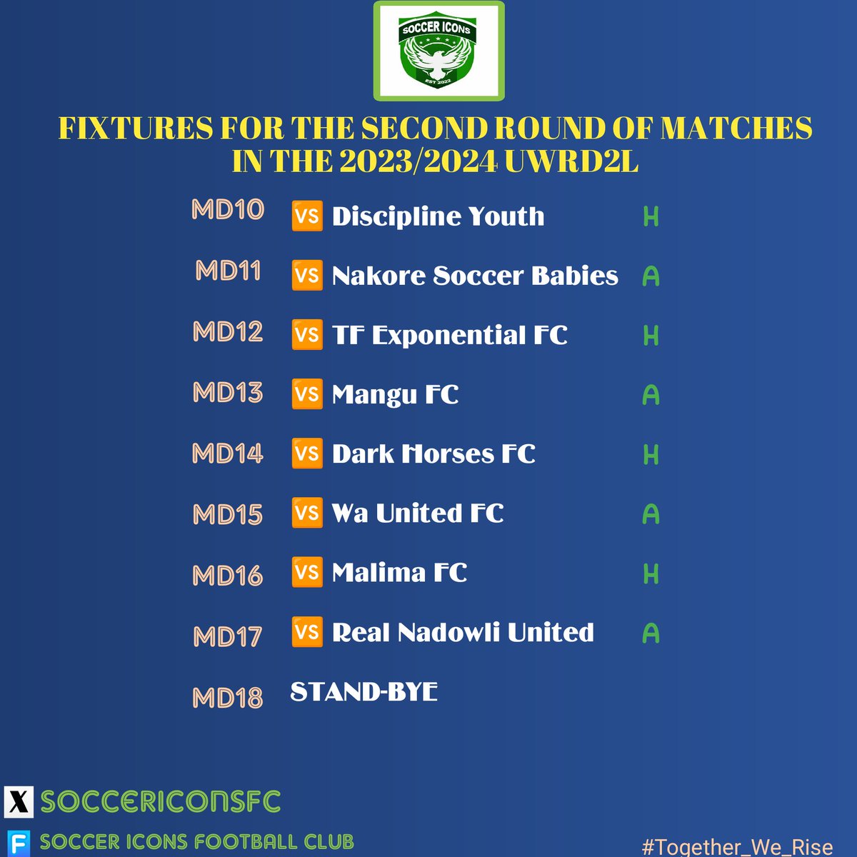 soccericonsfc's tweet photo. 🚨 Here are fixtures for the next round.

#TogetherWeRise https://t.co/hJyLT3vpBq