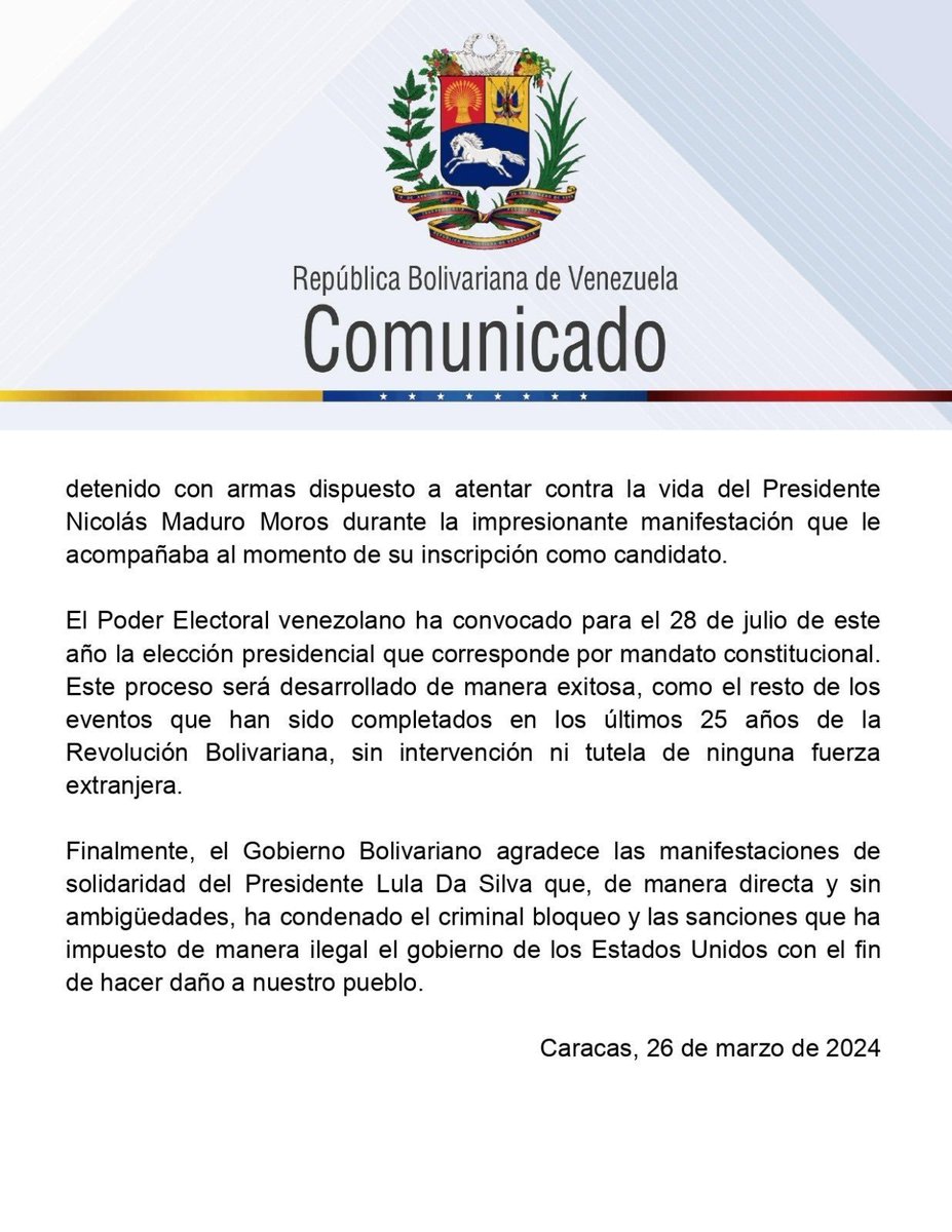 #26MAR || 📄 Venezuela repudia injerencista comunicado redactado por la cancillería brasileña.  (+COMUNICADO)📷⬇️