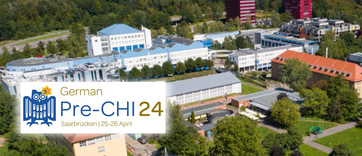 📢 Don't miss the chance to join 90+ #HCI researchers for the #GermanPreCHI 2024 at Saarland Informatics Campus on April 25-26! 🇩🇪 Registration ends soon. Join us for 30+ exciting #CHI2024 paper talks, many insightful discussions, and lab tours ! ➡️ hci.cs.uni-saarland.de/prechi24/