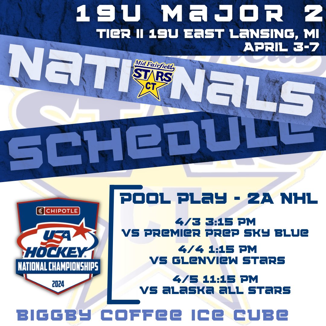 stars_mid's tweet photo. USA Hockey National Championships
Pool Play Schedules!
Let’s Go Stars!!
@usahockey 
@NEGHL_hockey https://t.co/mZZq8lGFw6