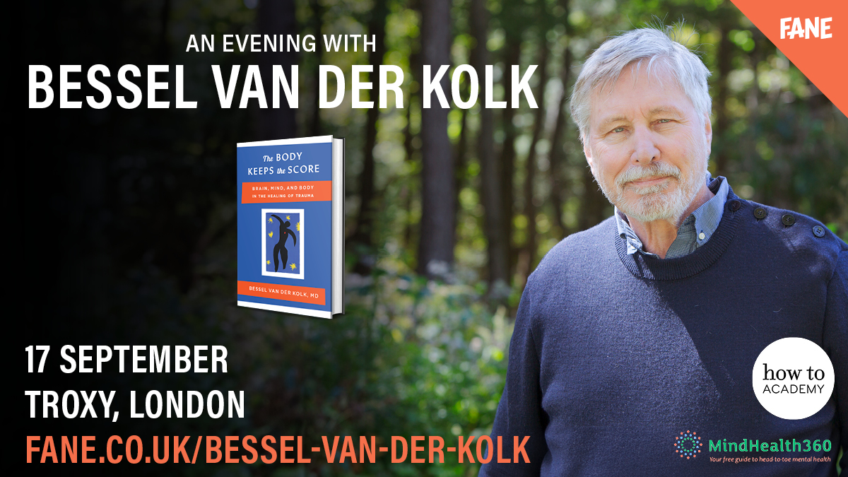 FaneProductions's tweet photo. NEW | Traumatic experiences leave their imprint on the body, as well as the mind.

Now, join Dr. Bessel Van Der Kolk (The Body Keeps The Score) in conversation with @mindhealth360 founder Kirkland Newman to explore his bold new paradigm for treatment.

🎟️ https://t.co/Zm6CCHn1Io https://t.co/pUhRR6MKRP