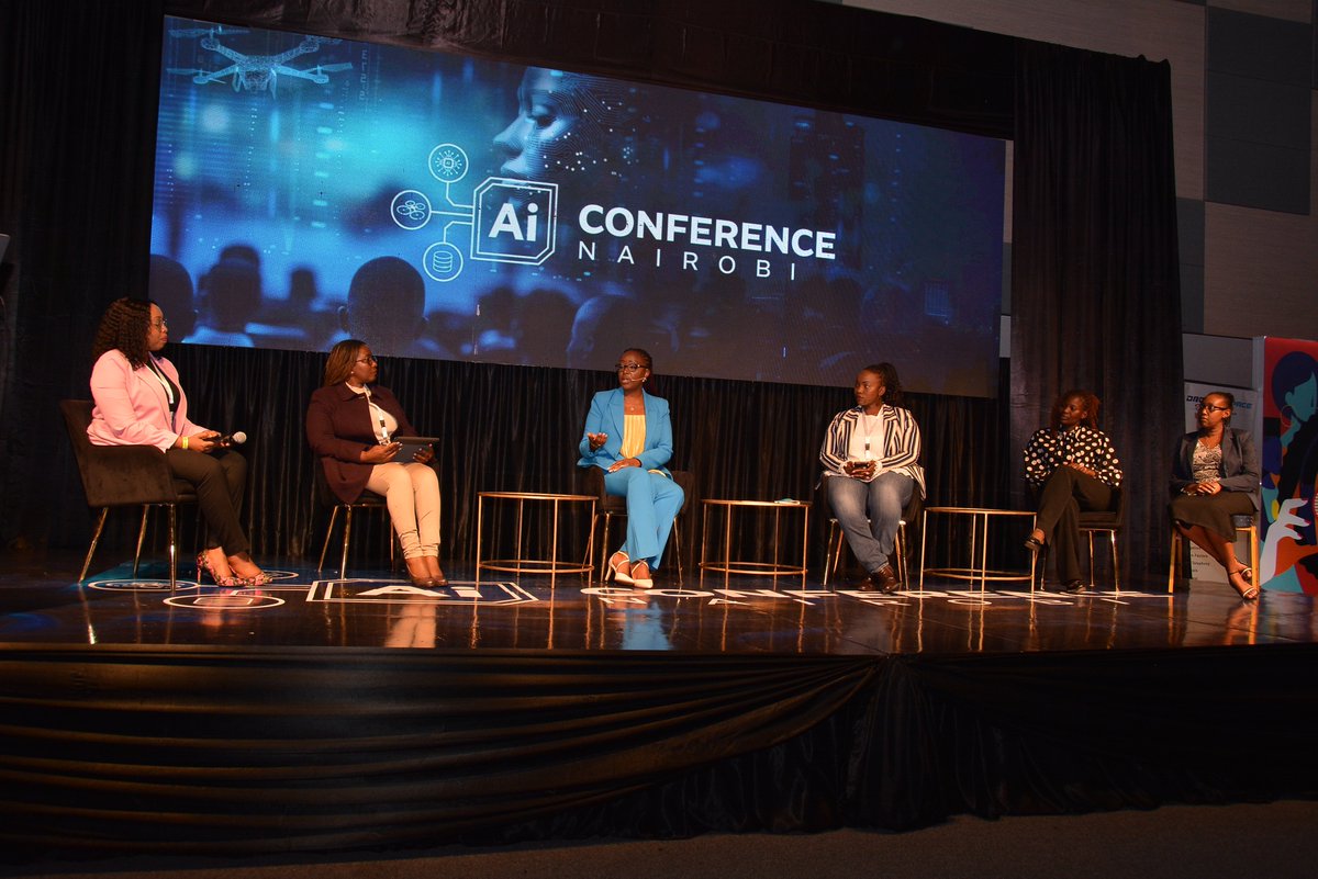 The_ARCrayon's tweet photo. Give it up for an exclusive Women in Drone Tech panel, moderated by Mercy Makau. Her panelists are Loise Mwangi from @CAA_Kenya, Priscah Kinyanjui, @DroneSpaceKenya, Lyela Mutisya &amp; Winnie Njeri both drone experts.

What's the status of the women in drone tech?

#AICONairobi2024 https://t.co/vju6OXwTzO
