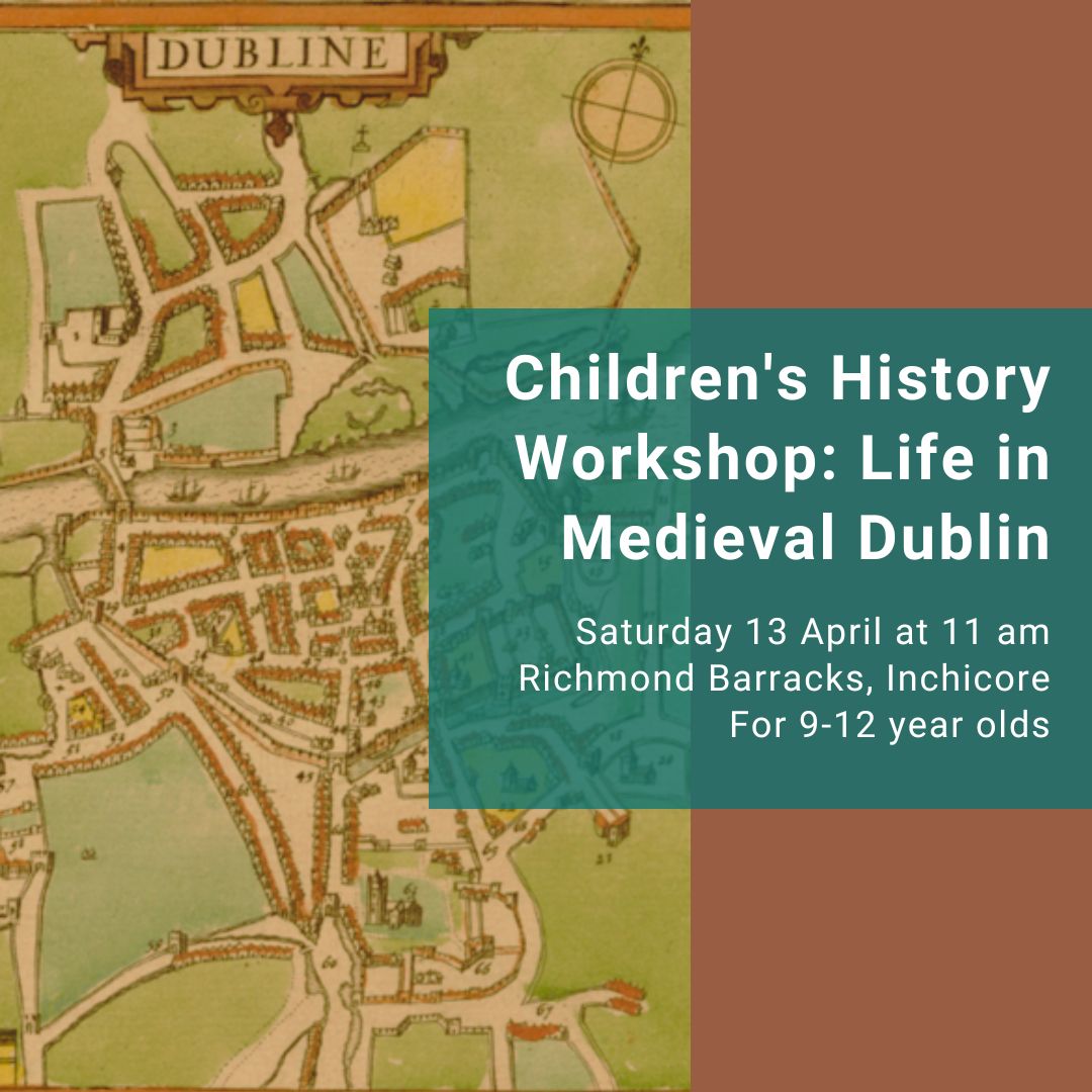 Join Historian for Children Dervilia Roche for this free workshop for children aged 9 - 12 in @RichBarracks. Sat 13 April at 11am Find out about life in Medieval Dublin, discover buildings from that era, and try some Medieval games. Book: richmondbarracks.ticketsolve.com/ticketbooth/sh… @dubcilib