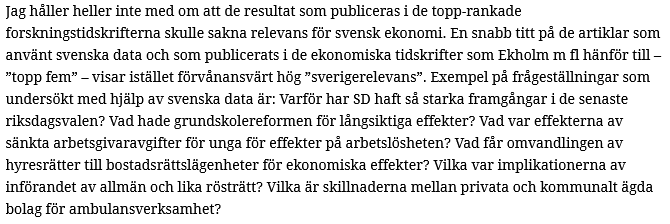 Jonas Vlachos (@jonasvlachos) on Twitter photo Mårten Palme håller inte alls med författarna till en nyutgiven rapport av @ESOexpertgrupp om att publiceringskraven bidrar till mindre samhällsrelevant forskning. Inlägg på <a href="/Ekonomistas/">Ekonomistas</a>! ekonomistas.se/2024/03/25/fok… Mårten Palme håller inte alls med författarna till en nyutgiven rapport av @ESOexpertgrupp om att publiceringskraven bidrar till mindre samhällsrelevant forskning. Inlägg på <a href="/Ekonomistas/">Ekonomistas</a>! ekonomistas.se/2024/03/25/fok…