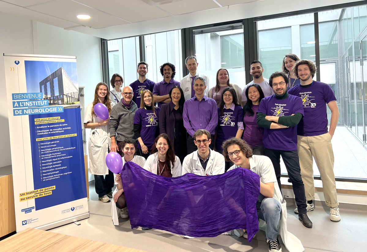 #PurpleDay2024💜| À l'occasion du #PurpleDay, l’équipe de l’unité d’#épilepsie s'est mobilisée pour sensibiliser à cette maladie neurologique insuffisamment connue alors qu’elle touche près de 650 000 personnes en France. #TeamPitiéSalpêtrière @PurpleDay @APHP @FFREpilepsie