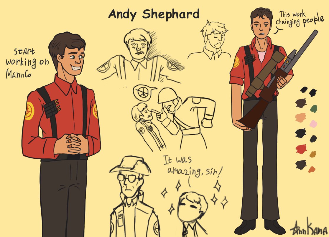 AnnK2013's tweet photo. #TF2 #TeamFortress2 #ArtistOnTwitter #characterdesign #originalcharacterart 
My TF2 OC. Valerie is pyro, Andy Sniper and Tanya Medic https://t.co/oPBmCzWB83