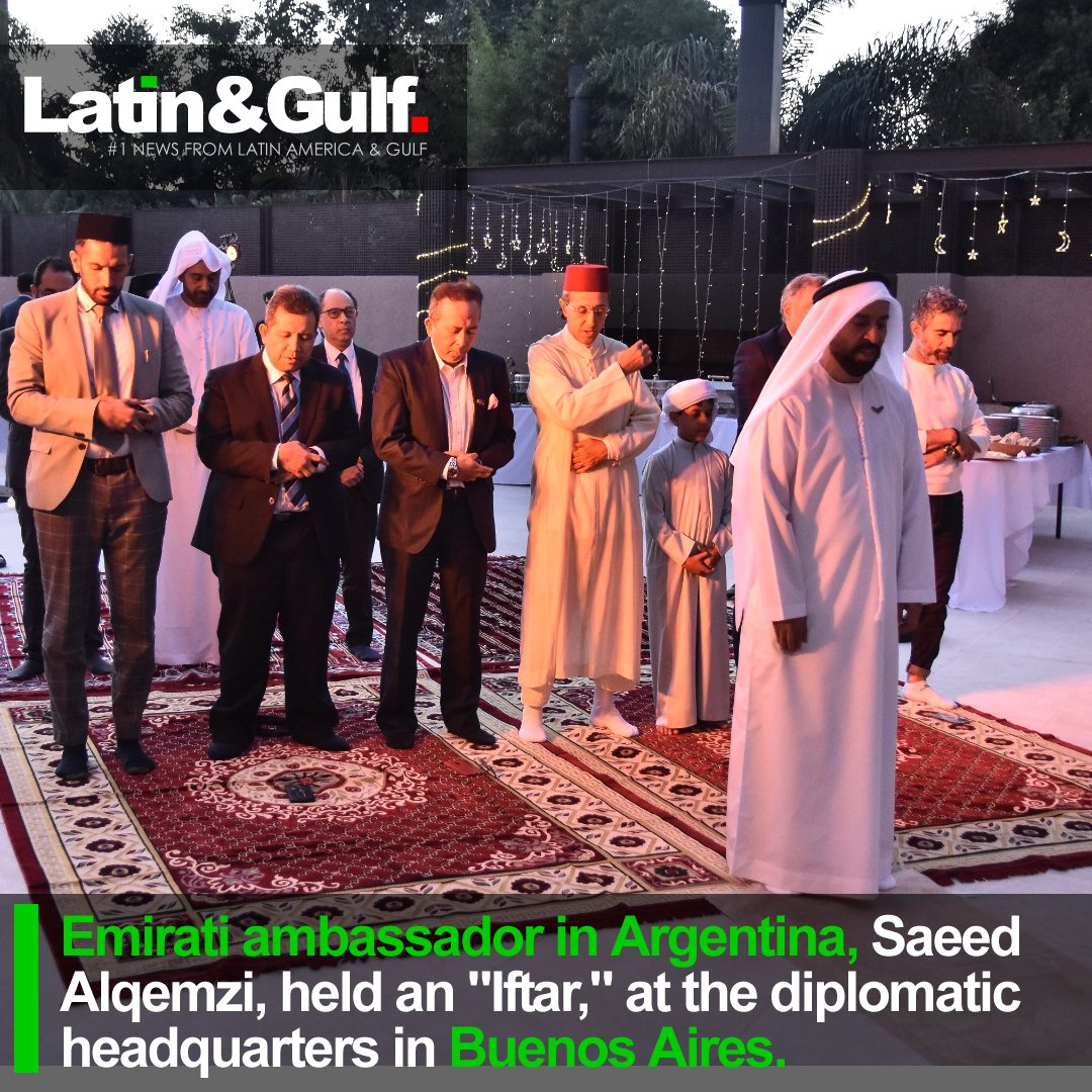🇦🇪🇦🇷Emirati ambassador in Argentina, HE Saeed Alqemzi, <a href="/UAEEmbassyBA/">UAE Embassy - Buenos Aires</a> , held an “Iftar,” at the diplomatic headquarters in Buenos Aires.
📰rb.gy/b7991a