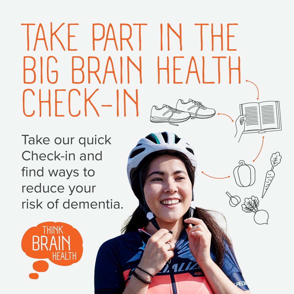 AlzResearchUK's tweet photo. How are you looking after your brain? 🧠

Take our #ThinkBrainHealth Check-in to explore your brain healthy habits: https://t.co/JLzN7xNTYW https://t.co/Ow1RcZTxXq
