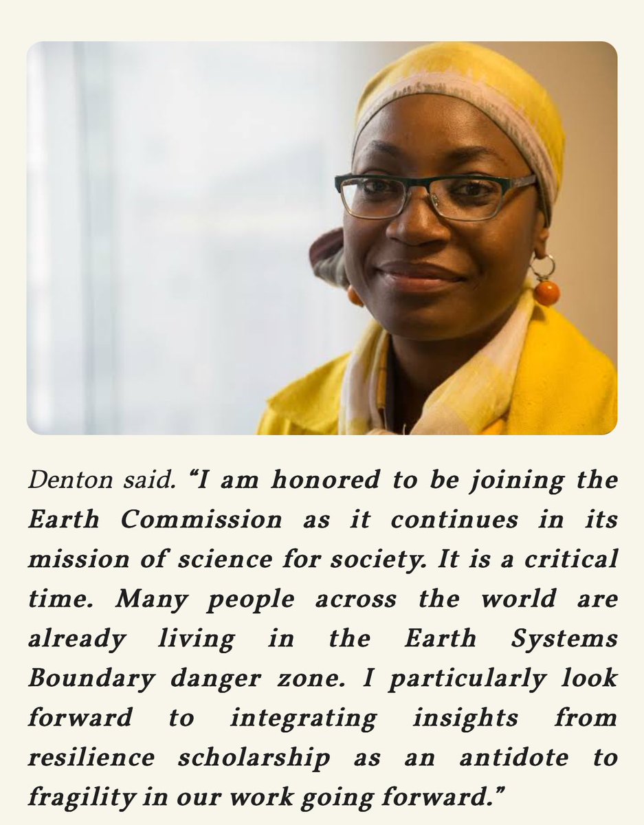 UNUINRA's tweet photo. Congratulations to our Director, @Fatima_Denton  🎉for being appointed as Co-Chair of the second assessment of the @SafeJustPlanet (Earth Commission)- the 🌎’s largest network of sustainability scientists.

Read more :
⬇️
https://t.co/6meu9wWjK3 https://t.co/1chLlDJXvZ
