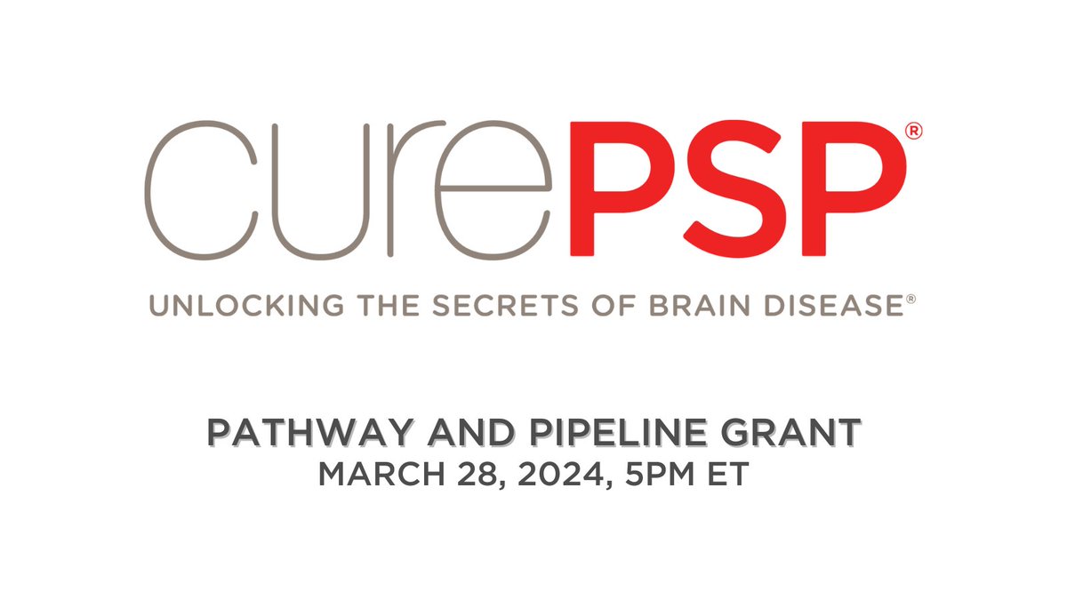 Final Call! ⏰ Tomorrow is the deadline to submit your proposals for #CurePSP's Pathway and Pipeline Grant program. Don't miss out on this chance to advance your research! *Deadline: March 28, 2024, at 5 pm ET. psp.org/for-researcher…