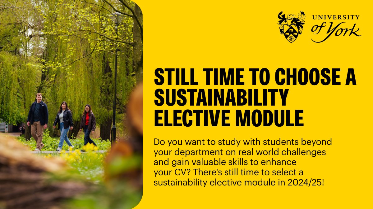 📢 Calling students! Want to tackle real-world challenges & boost your CV? Choose a sustainability elective in 24/25: ✅ Future of Food ✅ Climate Crisis Action Lab ✅ Sustainability & Policy ✅ Sustainability Clinic Register here (subject to approval): bit.ly/3UtnCQp