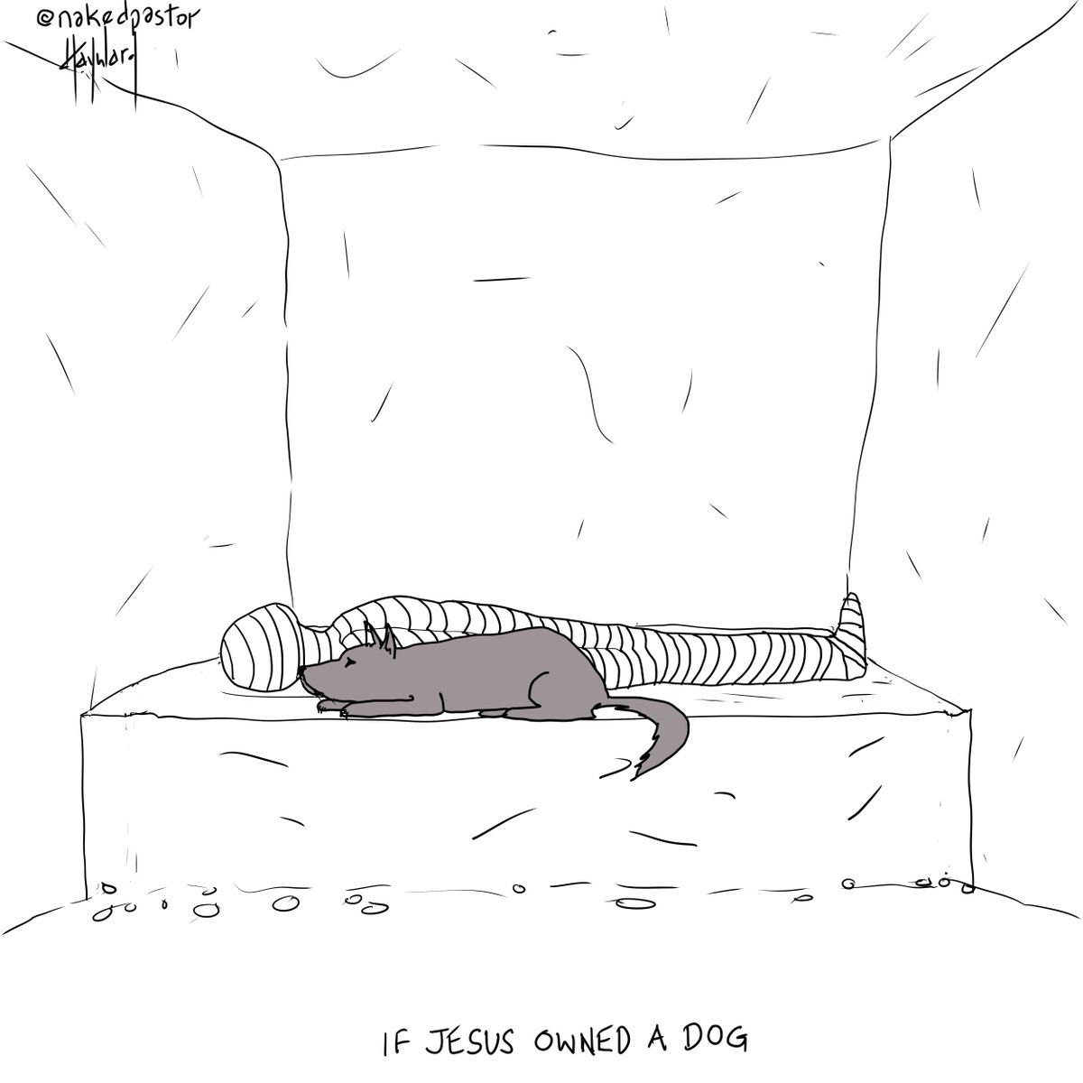 nakedpastor's tweet photo. What if Jesus owned a dog? https://t.co/5W00abQJza