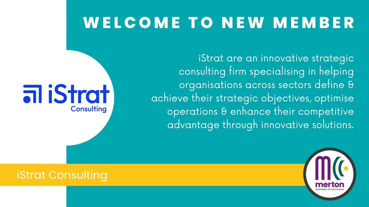 Welcome new Chamber Member iStrat Consulting. They have over 20-years' experience & expertise in Aviation, Construction, Roads, Energy & Utilities & IT Infrastructure identifying and developing the capabilities required to deliver major projects. website: istratconsulting.co.uk