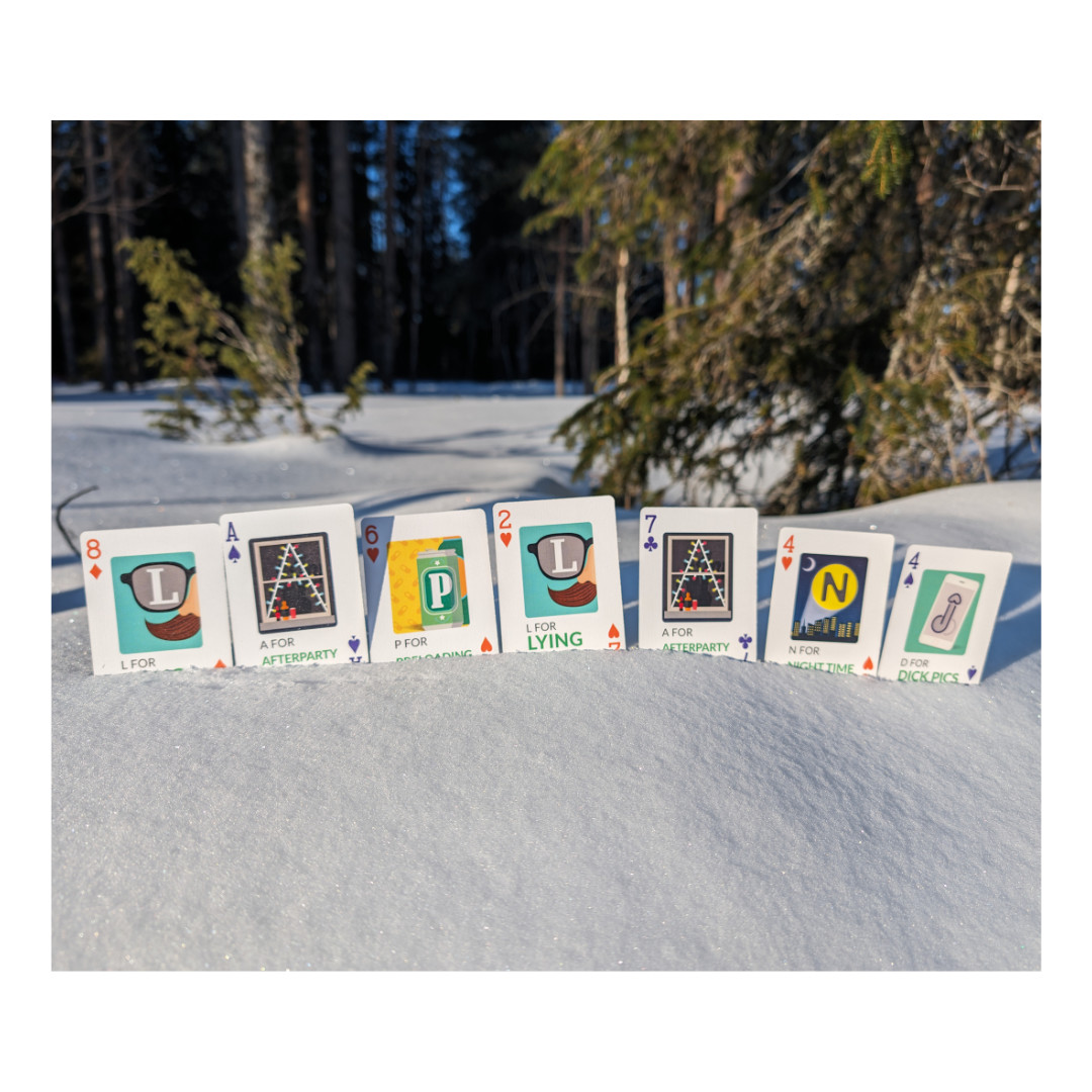 We love seeing your photos of our A-Z playing cards out and about. This week they made it up to the Arctic Forest in Lapland! ❄️❄️