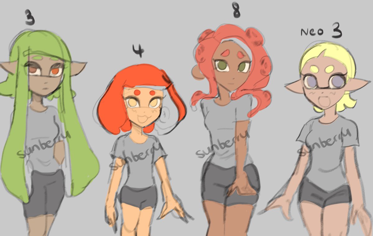 sunberru's tweet photo. my agents + doodles :3 #splatoon3sideorder #splatoon3 https://t.co/FONlZmwrCk