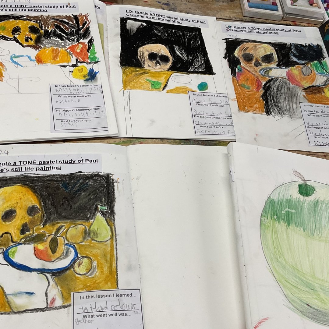 In a recent art work lesson with Ms Masrani students have been focusing on the artist Paul Cezanne creating a tone pastel study still life painting which were absolutely stunning!🎨🖌️ #riverstonschool #artwork #paulcezanne #tonepastel #stilllifeart #painting