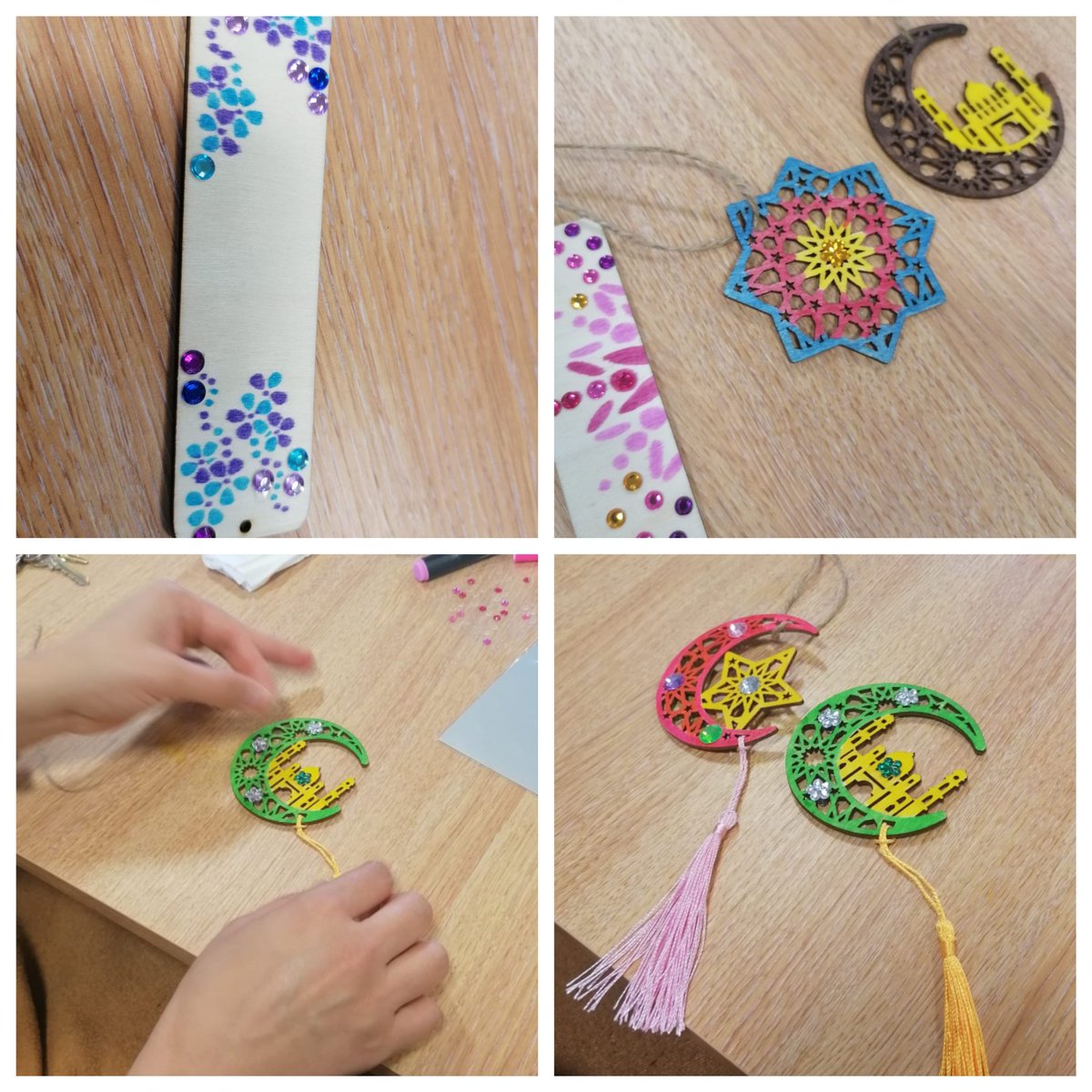 Busy few weeks @LyndhurstOldham Chai the mum's have learnt all about #CancerAwareness with answercancer and last couple of sessions, the talented mums made these lovely home decor items, bookmarks, canvas bags for #Ramadan