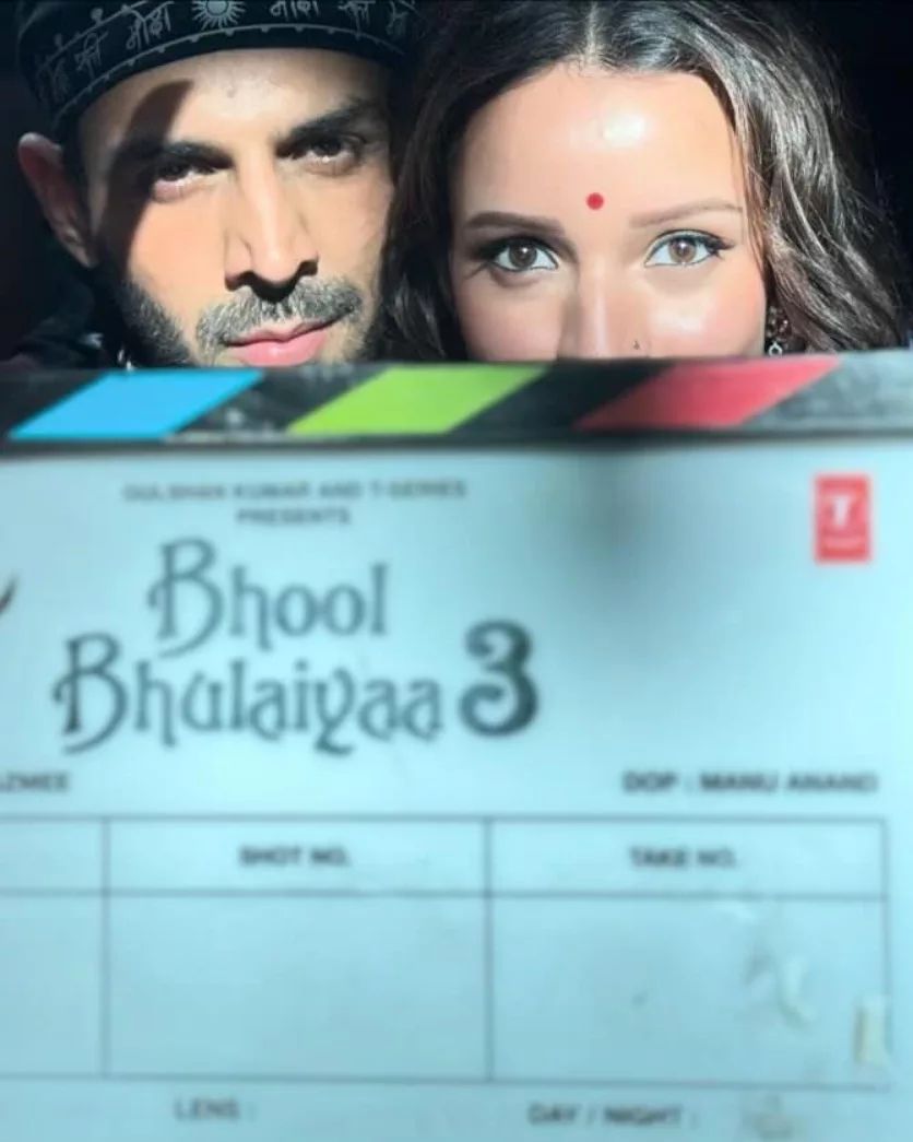 #BhoolBhulaiyaa3 first schedule wrapped up 👻 #KartikAaryan #TriptiiDimri