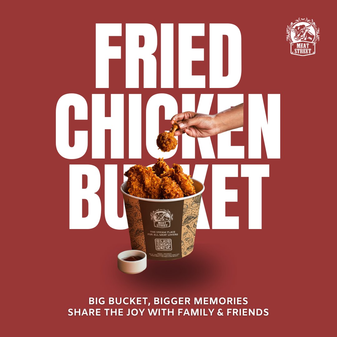 Gather 'round the table and dig into our
delicious Fried Chicken Bucket! Perfect for sharing
with loved ones🍗❤️

#FriedChickenBucket #MeatStreetCafe #Maldives
#Hulhumale #FamilyFeast