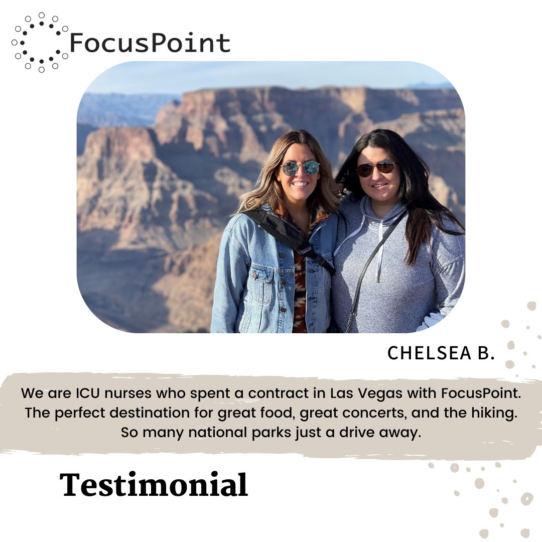 We love hearing from our FocusPoint nurses about their travel experiences!
Share your experience with us! Link in bio! 😃
bit.ly/3Tgj8Jd