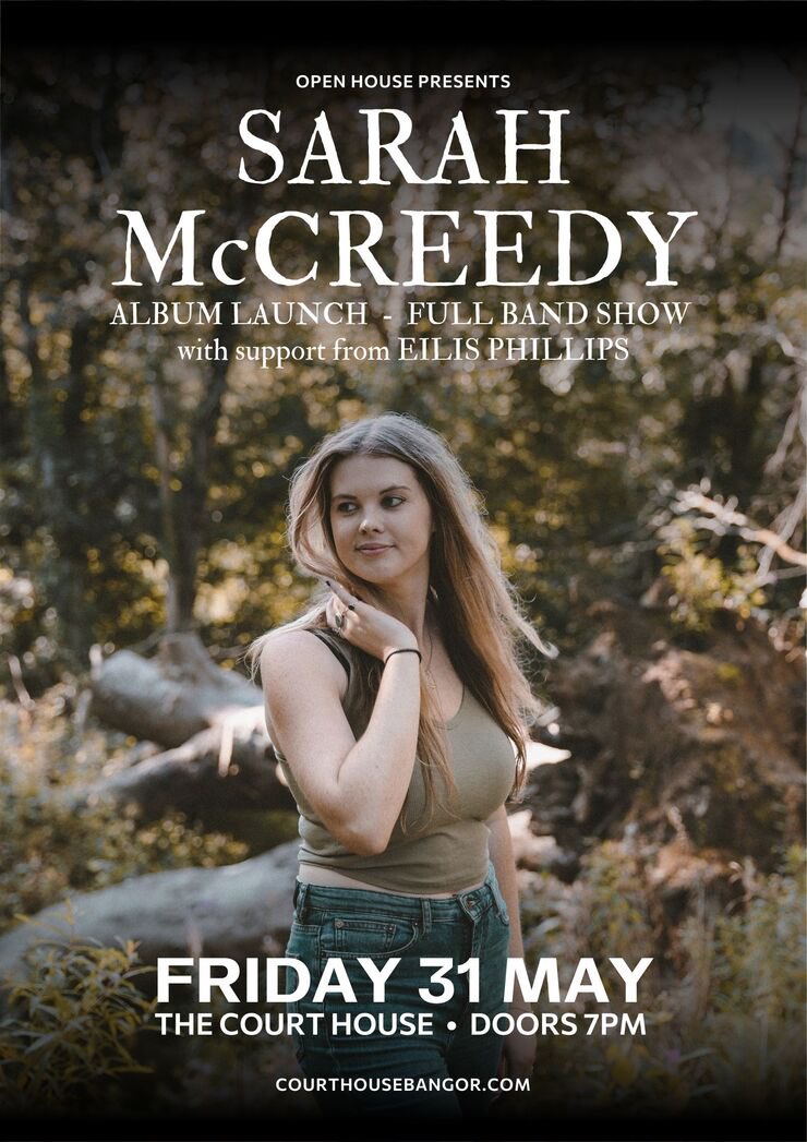 A debut album launch? On the 31st May? In The Courthouse, Bangor? With full band and @EilisPhillips? Yeah, you heard right. Tickets at link in bio 🧡