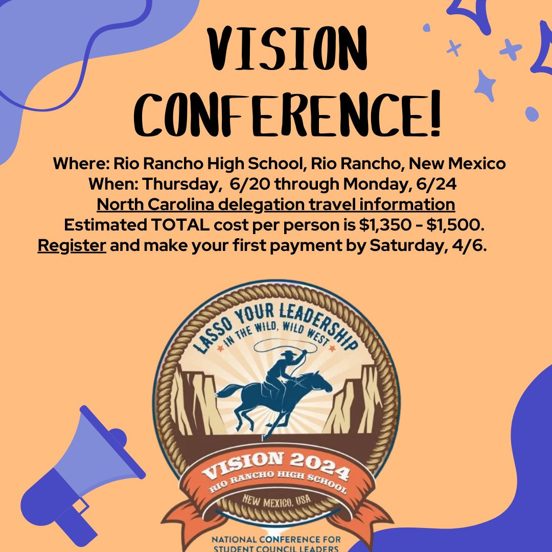 Be a part of the NC delegation traveling to the VISION Conference!